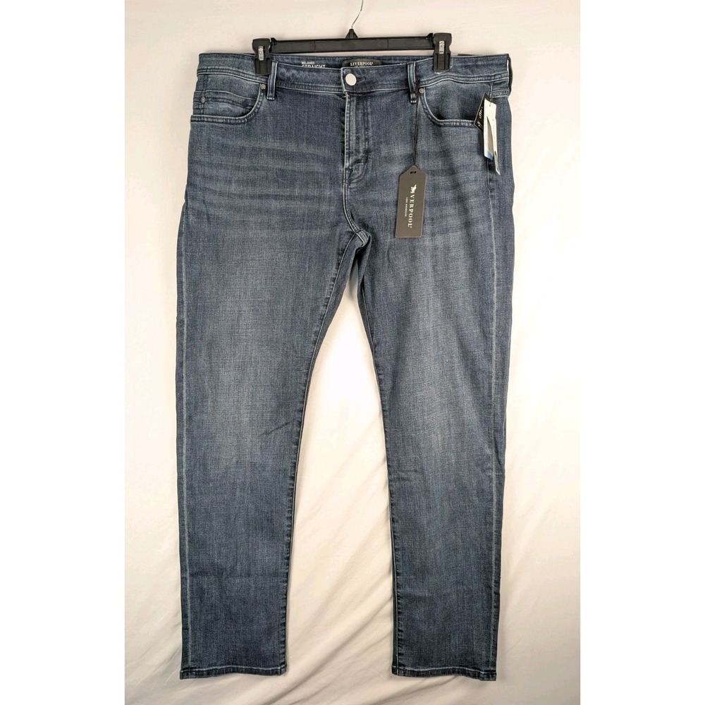 New Liverpool Bolt Relaxed Straight Fit Coolmax Jeans Mens 42x34